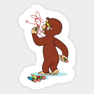 Curious George Drawing Sticker